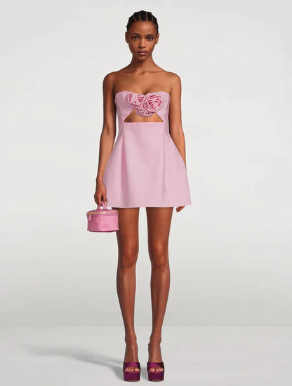 Halley Rosakleid – 3D-Blumenapplikation & Unsichtbarer Reißverschluss
