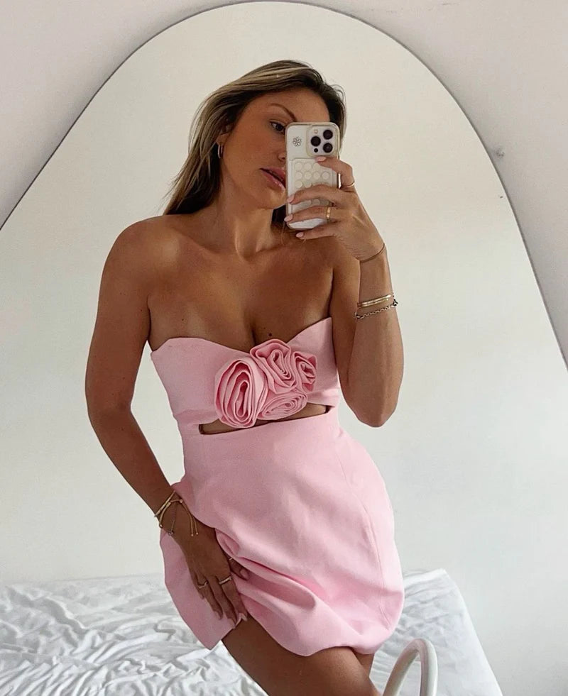Halley Rosakleid – 3D-Blumenapplikation & Unsichtbarer Reißverschluss