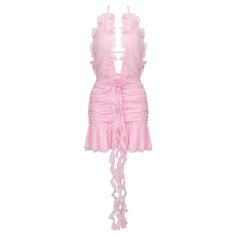 BELLE KLEID – Zartrosa Sommerkleid mit Schlitzeinsatz 💗