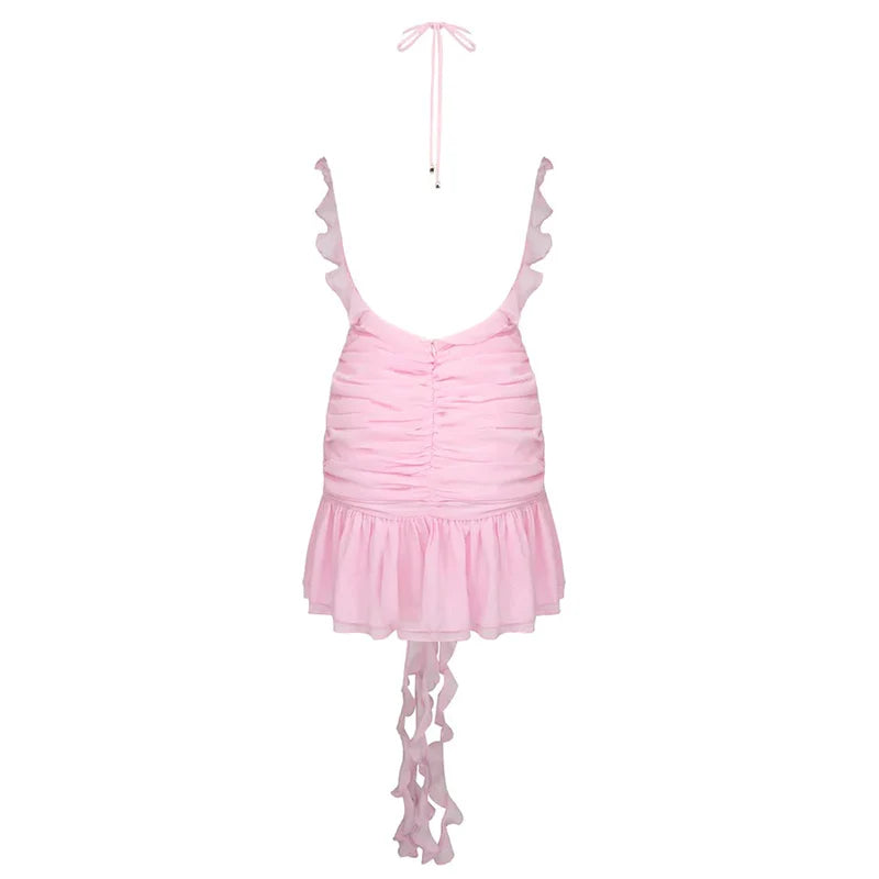 BELLE KLEID – Zartrosa Sommerkleid mit Schlitzeinsatz 💗