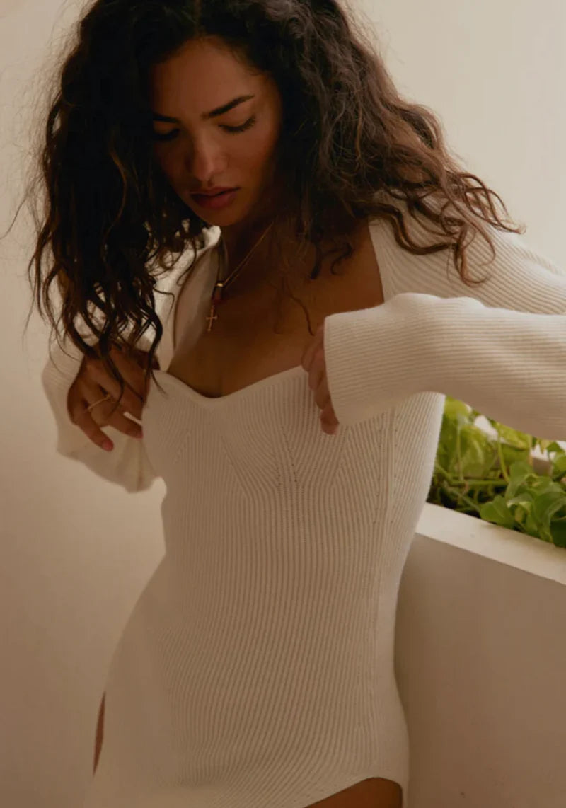 Kylie Strickpullover – Premium Weiß & Schwarz