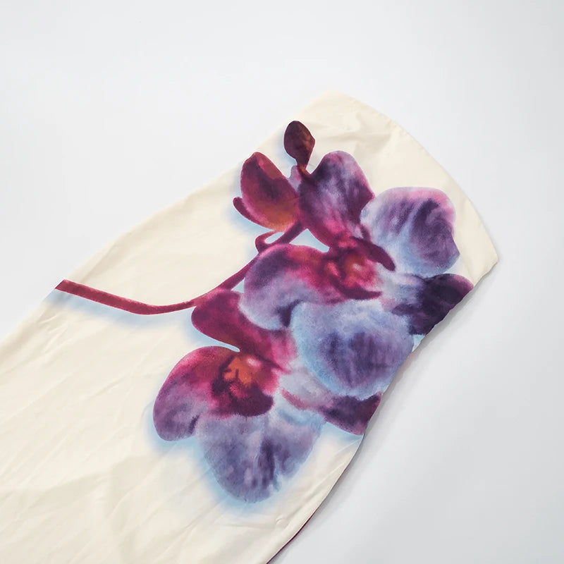 CUTENOVA BLUMENLANGKLEID – Atemberaubendes Trägerloses Abendkleid mit Rückenfreiem Design 🌸