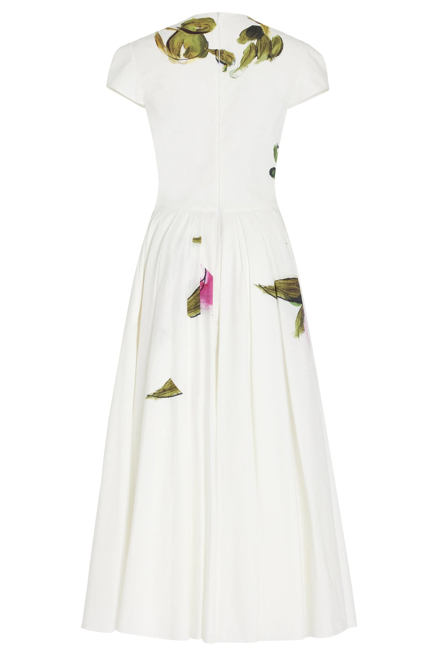 Lindsay Rose Style Flügelärmel Midikleid – Bedruckt & Plissiert
