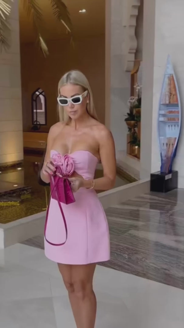 Halley Rosakleid – 3D-Blumenapplikation & Unsichtbarer Reißverschluss